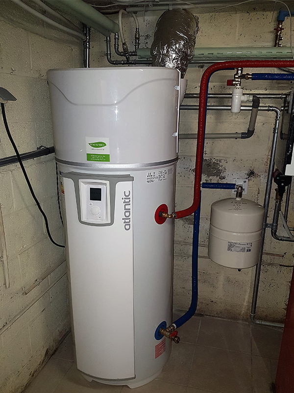 Thermodynamische warmtepompboiler installatie Atlantic Energreen