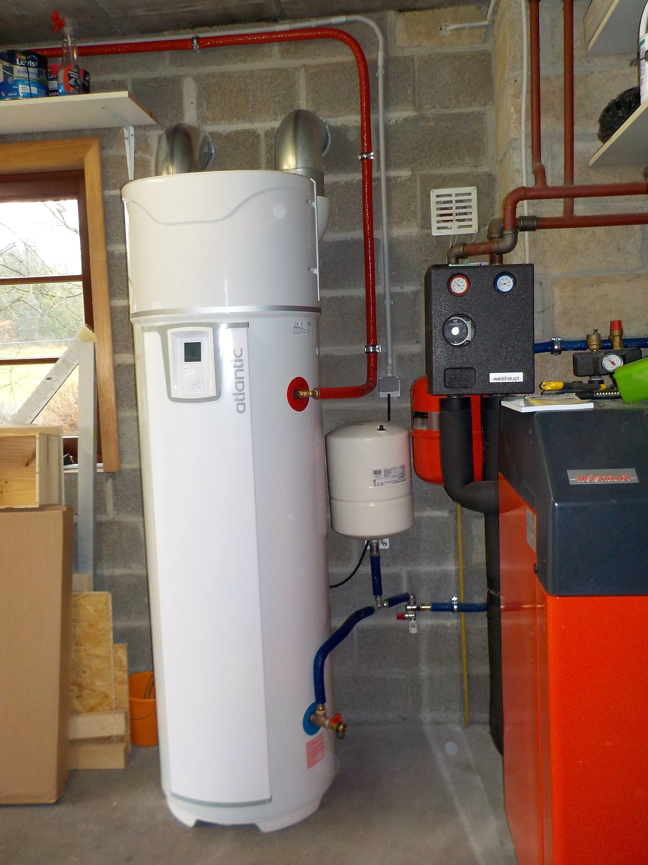 Thermodynamische warmtepompboiler installatie Atlantic Energreen